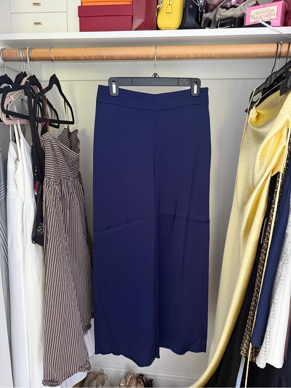 Ann Taylor Navy Wide-Leg Maxi Skirt
